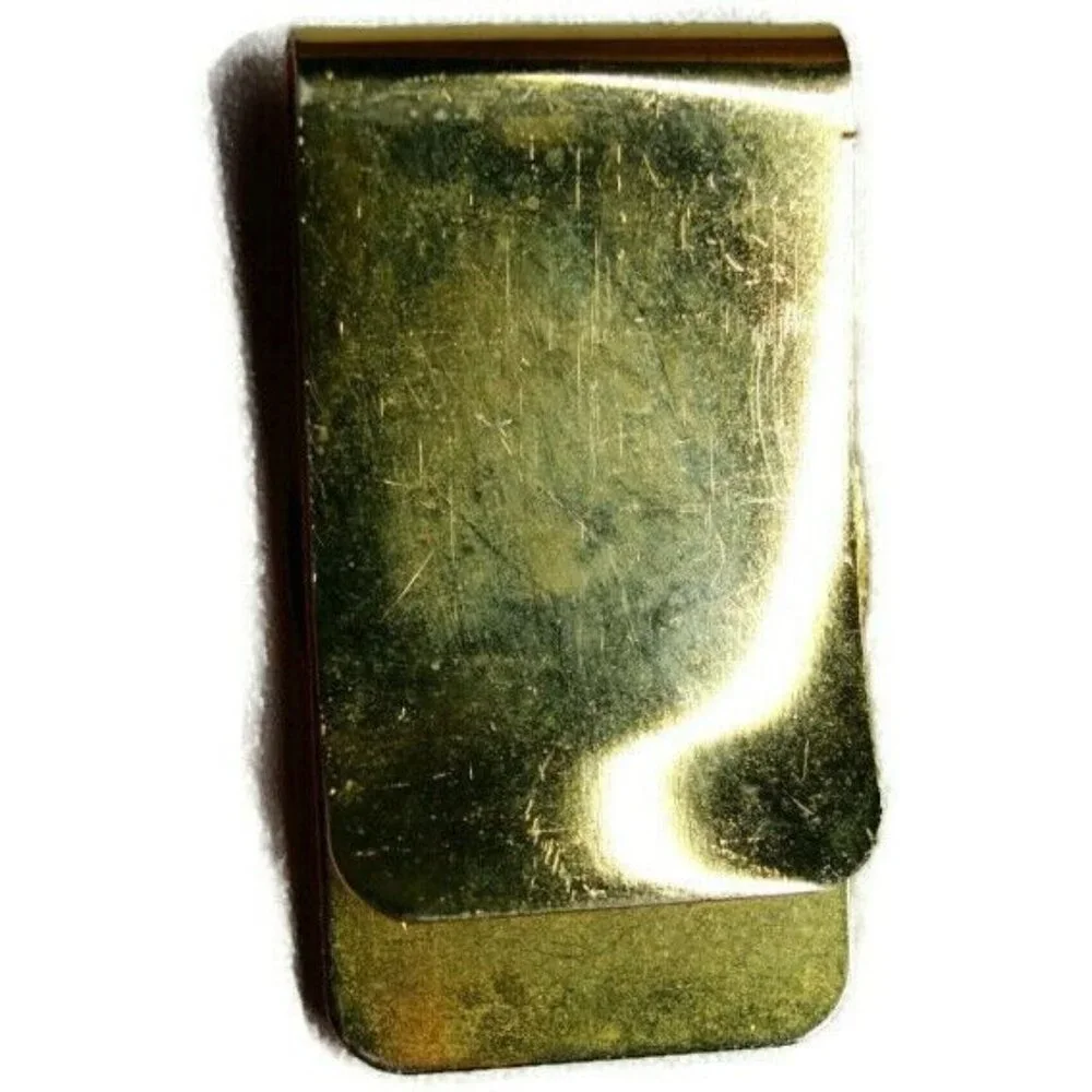 Gutenberg Press Gold Tone Money Clip Wallet Credit Card Cash ID Holder